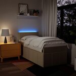 vidaXL Sommier à lattes de lit avec matelas Crème 100x200 cm Tissu