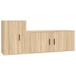 vidaXL Ensemble de meubles TV 2 Pièces chêne sonoma bois d'ingénierie
