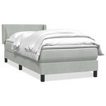 vidaXL Sommier à lattes de lit et matelas gris clair 90x210 cm velours