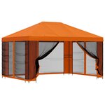 vidaXL Abri de jardin avec parois 4 × 3 m Orange Polyester et Acier