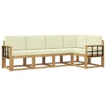 vidaXL Ensemble de canapés d'extérieur 5 Pièces Blanc et crème