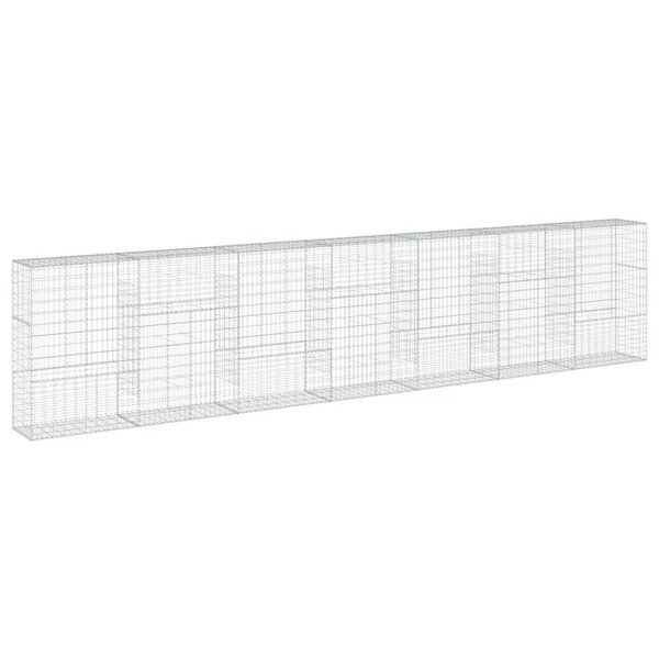 vidaXL Panier gabion avec couvercle 700x50x150 cm fer galvanisé