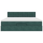 VidaXL Cadre de lit ottoman avec matelas vert foncé 180x200 cm velours
