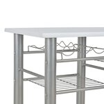 vidaXL Ensemble de bar avec étagères 3 Pièces Bois et acier Blanc