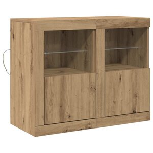 vidaXL Meuble d'appoint 2 Pièces chêne artisanal 41 x 37 x 67 cm