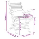 vidaXL Chaises de jardin pliantes lot de 2 55x62x90cm bois massif teck