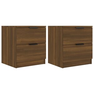 vidaXL Tables de chevet 2 Pièces Chêne marron Bois d'ingénierie