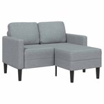 vidaXL Canapé 2 places avec méridienne en L gris clair 125 cm tissu