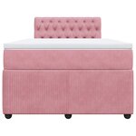 vidaXL Sommier à lattes de lit avec matelas rose 120x190 cm velours