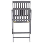 vidaXL Chaises pliables d'extérieur lot de 6 et coussins Bois d'acacia