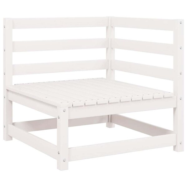 vidaXL Canapé d'angle de jardin blanc bois de pin massif
