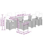 vidaXL Ensemble de bistro de jardin 9 Pièces coussins noir poly rotin