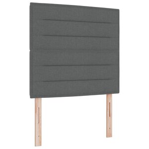 vidaXL Lit à ressorts avec matelas et lumière LED gris foncé  80 x 200 cm en tissu