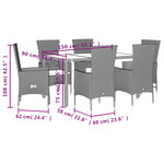 vidaXL Ensemble à manger de jardin et coussins 7 Pièces beige poly rotin