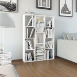 vidaXL Séparateur de pièce/Bibliothèque blanc brillant Bois ingénierie