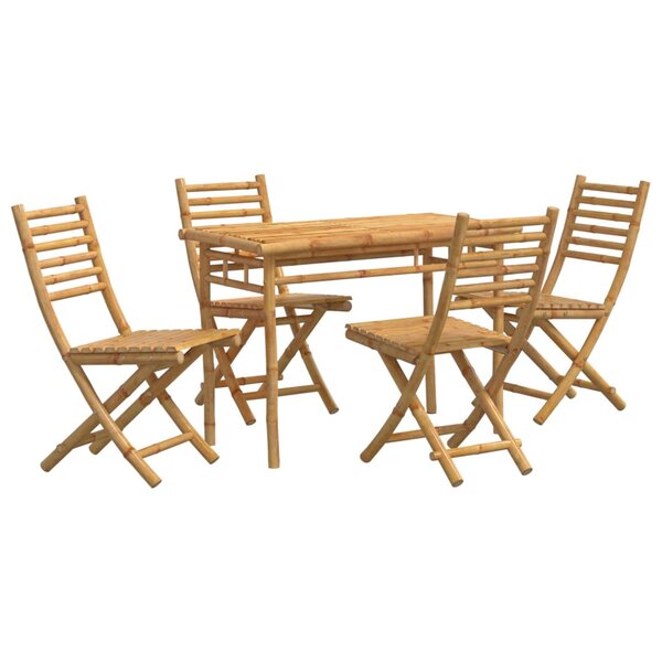 vidaXL Ensemble à manger de jardin 5 Pièces bambou