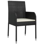 vidaXL Ensemble à manger de jardin 11 Pièces coussins noir résine tressée