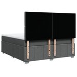 vidaXL Sommier à lattes de lit avec matelas Gris foncé 180x200cm Tissu