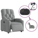 vidaXL Fauteuil inclinable électrique Gris clair Tissu
