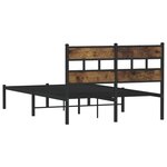vidaXL Cadre de lit en métal sans matelas chêne fumé 120x200 cm