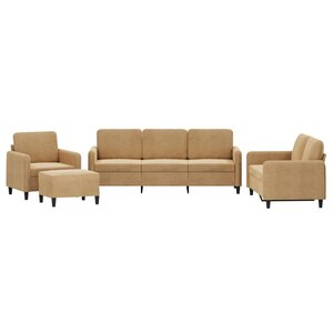vidaXL Ensemble de canapés 4 Pièces marron velours
