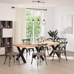 vidaXL Pieds de table à manger en forme de X  3 pièces  noir  90 x (72-73) cm  acier