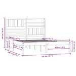 vidaXL Cadre de lit 135x190 cm double bois massif de pin