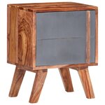 vidaXL Table de chevet gris 40x30x50 cm bois massif