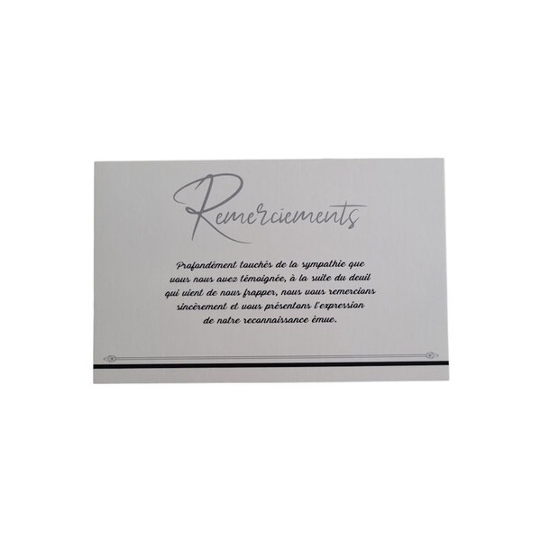 Carte De Voeux - Condoléances - 5 Cartes Remerciements Deuil