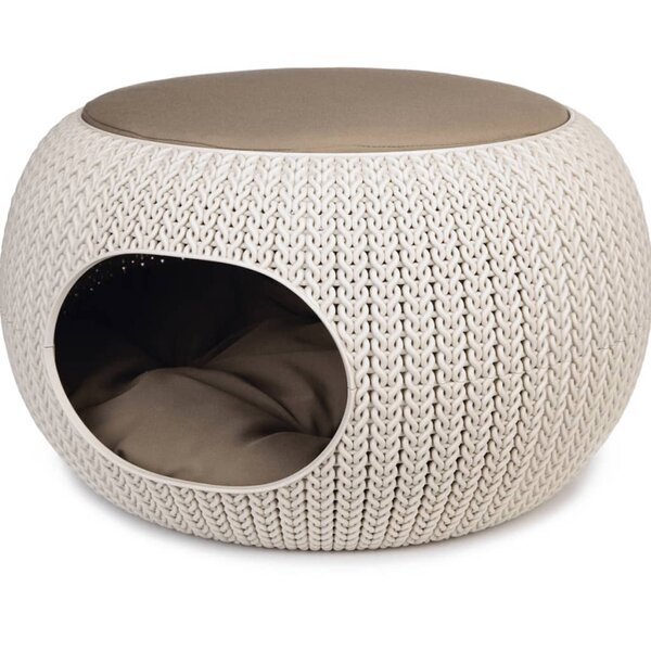 Curver caverne pour animaux de compagnie cozy 55 x 35 cm crème