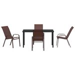 vidaXL Ensemble de salle à manger pour jardin 5 Pièces Marron