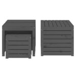 vidaXL Ensemble de boîtes de jardin 4 Pièces gris bois de pin massif