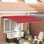 vidaXL Auvent Rétractable Rouge 350 x 250 cm Polyester et Acier