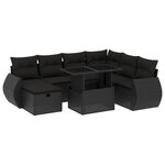 vidaXL Salon de jardin 8 Pièces avec coussins noir résine tressée