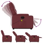 vidaXL Fauteuil inclinable de massage Rouge bordeaux Similicuir