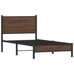 vidaXL Cadre de lit en métal sans matelas chêne marron 75x190 cm
