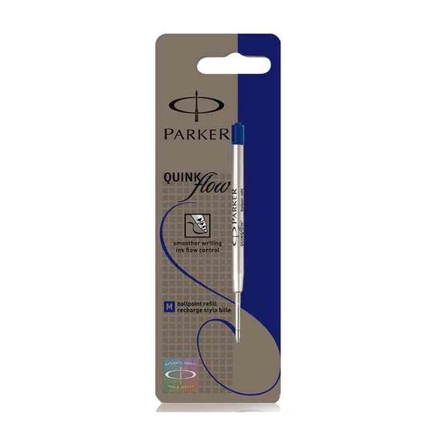 Blister Une Recharge Stylo bille QUINKflow Pointe Fine Bleu x 12 PARKER
