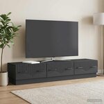 vidaXL Meuble TV avec tiroir Noir 147 x 34 5 x 27 cm Bois d'ingénierie