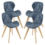 Lot de 4 chaises similicuir 81 x 57 x 49 cm bleu 03_0006774