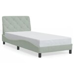 vidaXL Cadre de lit sans matelas gris clair 90x190 cm velours