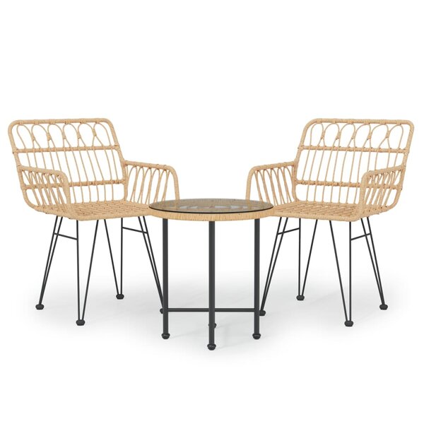 vidaXL Ensemble à manger de jardin 3 Pièces Résine tressée