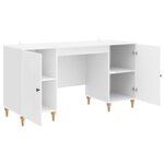 vidaXL Bureau Blanc Brillant 142 5 x 50 x 75 cm Bois d'ingénierie