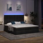 VidaXL Cadre de lit ottoman avec matelas noir 180x200 cm tissu
