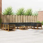 vidaXL Ensemble de canapés d'extérieur 11 Pièces Naturel et Anthracite