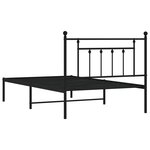 vidaXL Cadre de lit métal avec tête de lit noir 100x200 cm