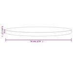 vidaXL Dessus de table rond Ø70x3 cm bois de pin massif