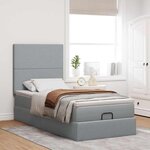 vidaXL Cadre de lit ottoman et matelas gris clair 90x190 cm tissu