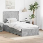 vidaXL Cadre de lit Gris béton 70 x 190 cm Bois d'ingénierie