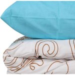 Parure de lit - housse de couette 220 x 240 + 2 taies d'oreiller 60 x 60 coton renforcé - Turquoise