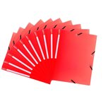 Chemise À Élastique 3 Rabats Polypropylène 5/10e Opaque - A4 - Rouge - X 50 - Exacompta